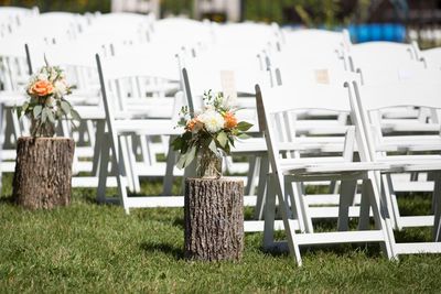 Outdoor wedding ceremony seating