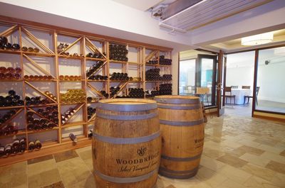 Wine cellar and barrels